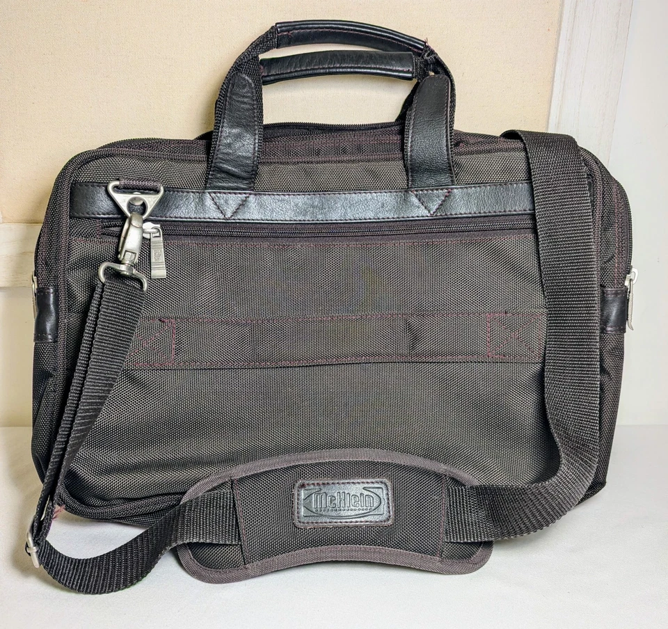 McKlein Maletín Bolso Mensajero Laptop Correa para el Hombro Marrón Nylon Cuero Usado en Excelente Condición Foto 2 de 4