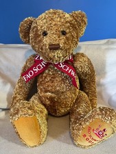 FAO Schwarz Fifth Avenue Moveable Jointed 22" Teddy Bear 2002 with ribbon
