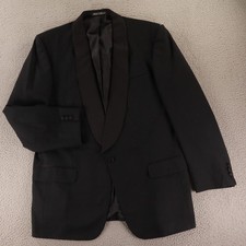 VTG Pierre Balmain Jacket 44L LT Black 100 Wool Tuxedo Blazer