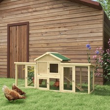 80" Wooden Chicken Coop with Nesting Box, Runs, Tray, Ramps