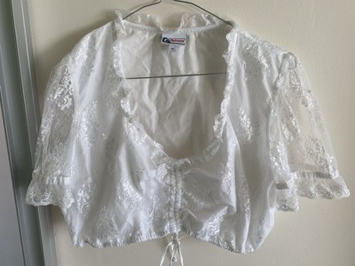 Alphorn Trachten Bluse Spitze 44