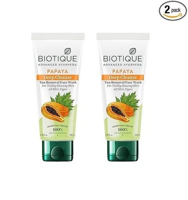 Biotique Papaya Deep Cleanse Face Wash | Sanftes Peeling | Sichtbar strahlend...