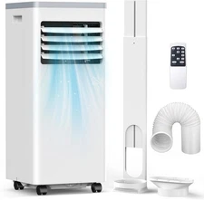 Electactic Portable Air Conditioner 8000 BTU Cools Up to 350 Sq. Ft. WHITE