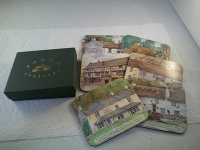 Vintage Jason Coasters Box of 6 County Pubs Set D2922 Cork Back