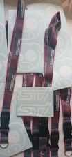 Wrx- Sti - Subaru Keychain Holder Lanyard 21 Long Nylon Grey Free Stikers