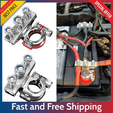 2pcs Battery Terminal Connectors 12v Top Post Cable Ends 3 Way Car Boat Van 2pcs Battery Terminal Connectors 12v Top Post Cable Ends 3 Way Car Boat Van
