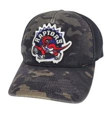 Toronto Raptors Mitchell & Ness Multicam 110 Trucker Mesh Snapback OSFM Hat Cap 
