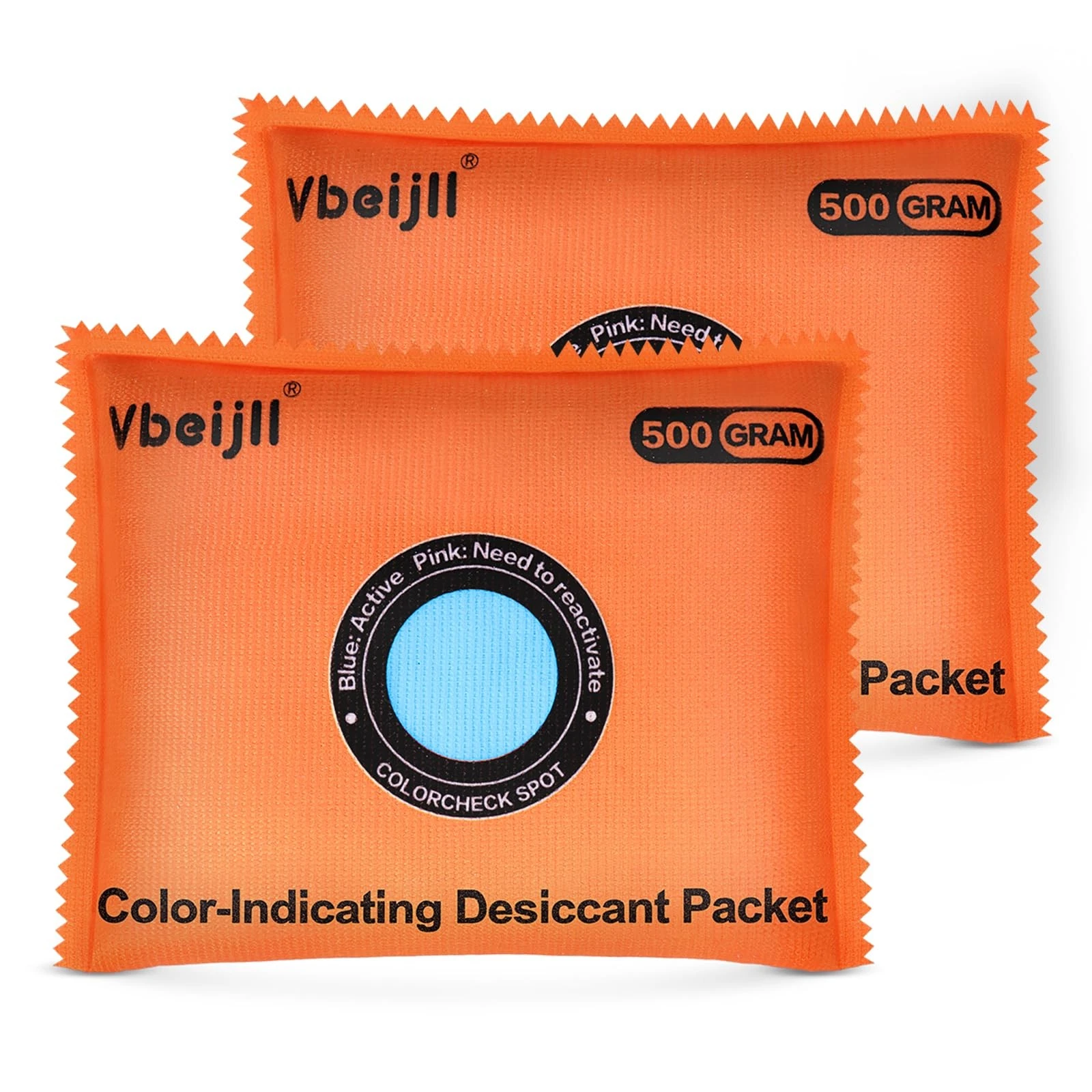 500 Gram (2 Pack) Color-Indicating Desiccant Packs for Storage, Rechargeable ...