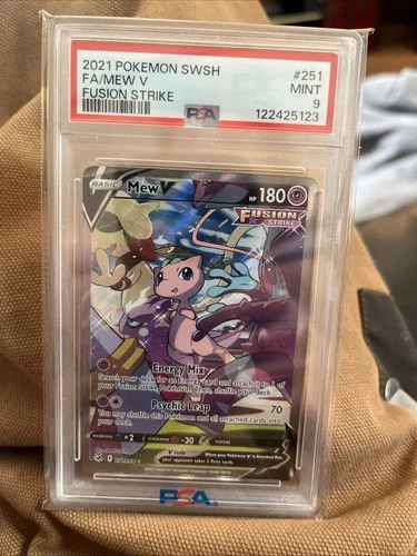 Pokemon Fusion Strike Mew V 251/264 Alternative Art Alt Holo Foil PSA 9