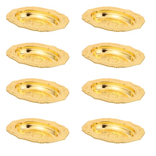 12 Pcs Dessert-Tablett Platten Im Europäischen Stil Goldene Servierschalen
