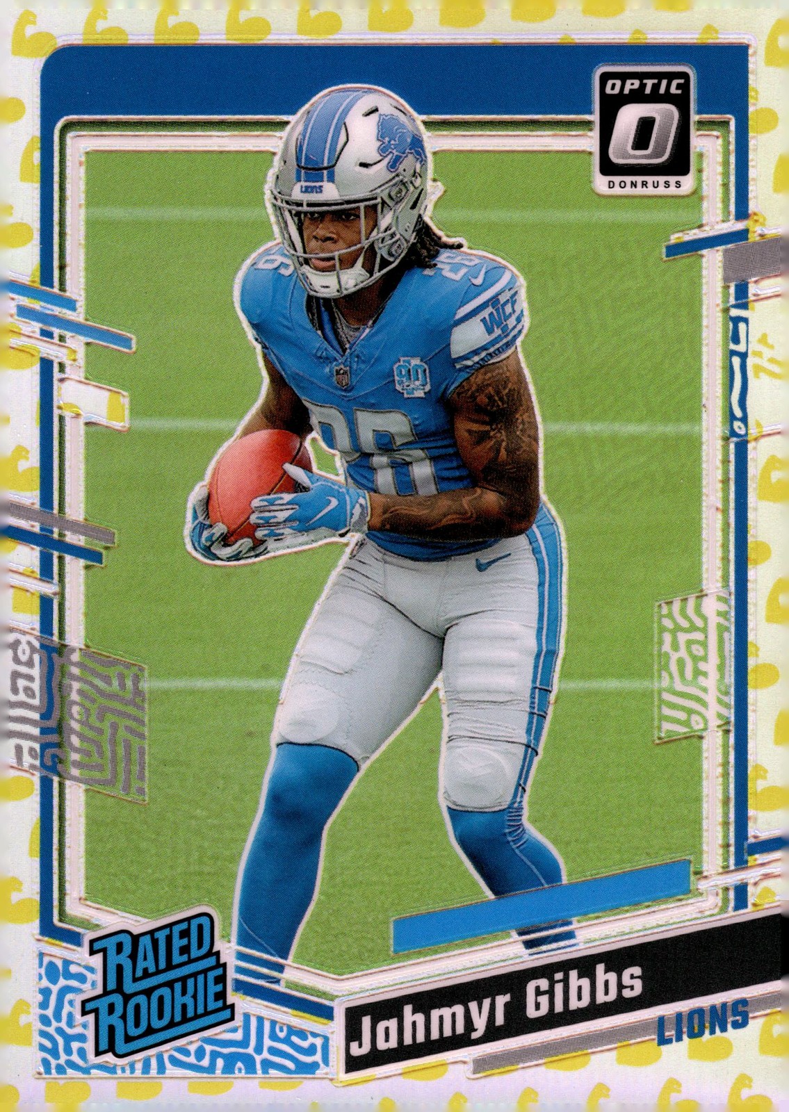 2023 Donruss Optic Flex Emoji #236 Jahmyr Gibbs Rated Rookie RC 107/149 - Lions