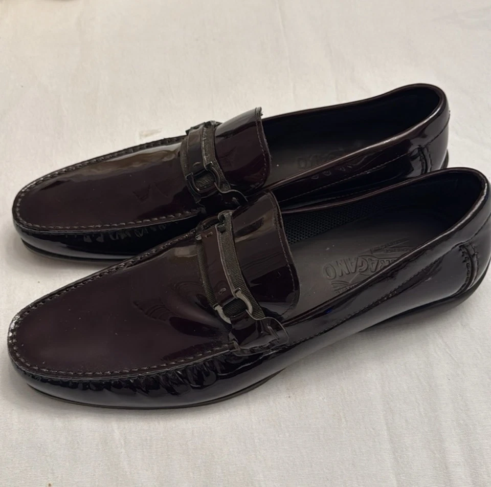 Mocasines Hombre Salvatore Ferragamo Marrón Excelente Estado Talla 9.5 Foto 3 de 4