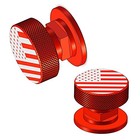 Welding Hood Helmet Pipeliner Fasteners-1Pair USA Flag Pattern Aluminum Red