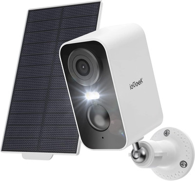 ieGeek White Solar Security Camera Outdoor 