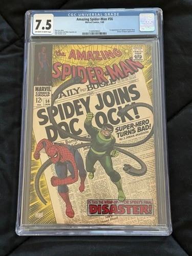 Amazing Spider-Man #56 (CGC 7.5) 1st App Captain George Stacy - Marvel 1967