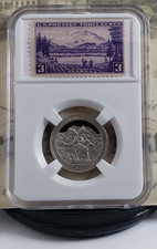 2012-S ATB Proof Quarter - Denali - Alaska - with US Stamps - Nice! W2