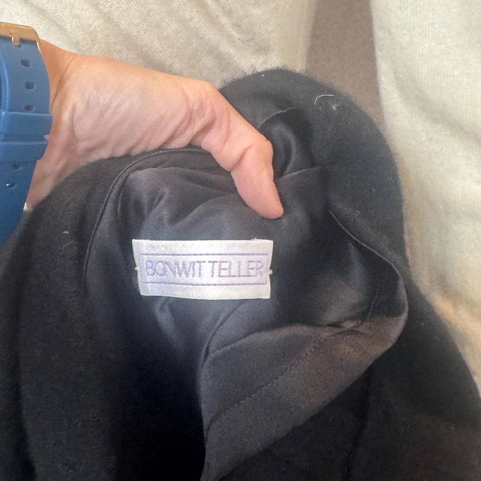 Vestido envolvente de cachemir Oscar de la Renta bolsillos Bonwit Teller años 80 vintage RARO 8 Foto 4 de 4