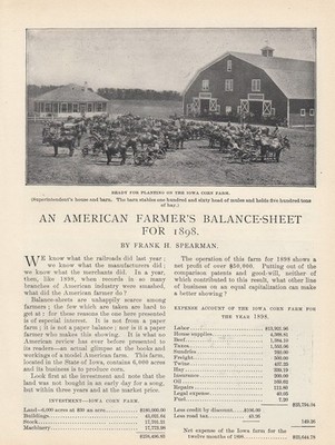 AN AMERICAN FARMER S BALANCE-SHEET FOR 1898: A YEAR S LEDGER IN THE FIELDS. WRIT