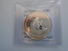 1985 British Virgin Islands $20 Silver Treasure Coins Of The Caribbean KM50