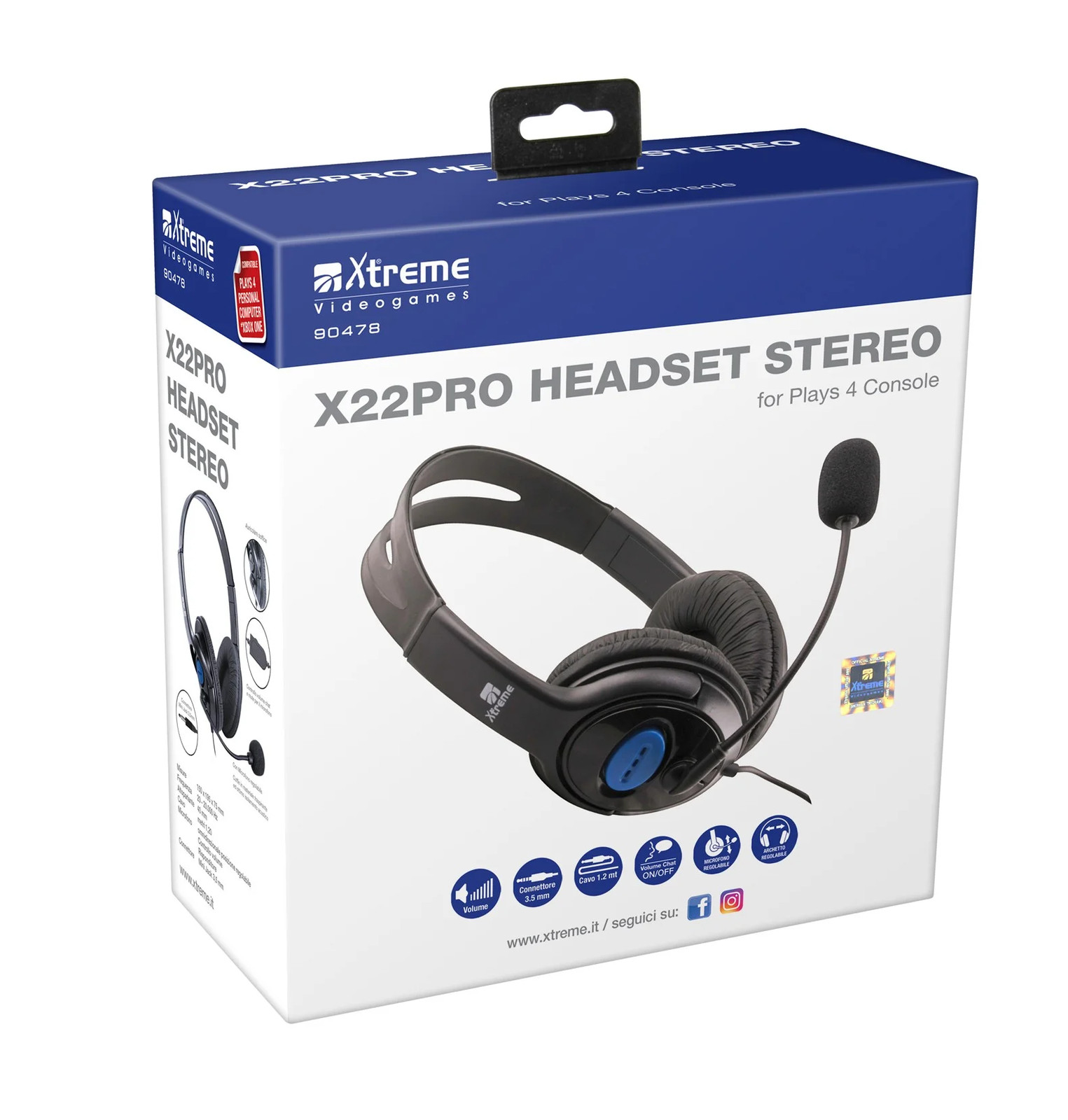 Cuffia Gaming Xtreme X22 Pro PS4 PC - Headset Stereo con Microfono