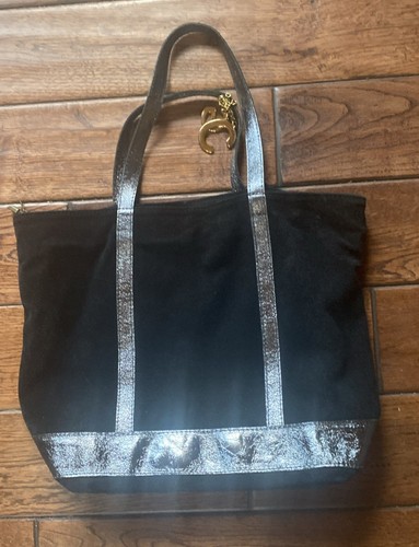 Vintage Gianni Conti Black & Silver Metallic Leather Suede Purse Handbag - Picture 4 of 7