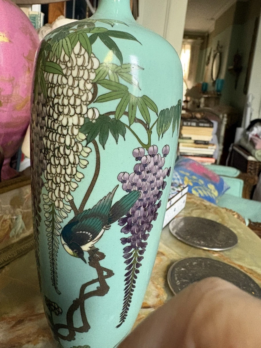 蓝色日本古董花瓶| eBay