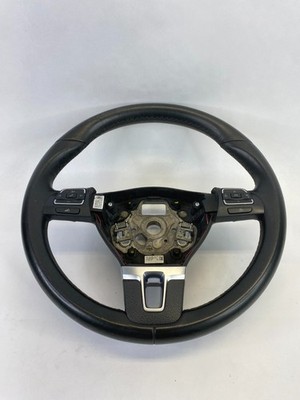 10-17 VOLKSWAGEN CC BLACK LEATHER STEERING WHEEL W/ BUTTONS OEM 3C8419091BEE74
