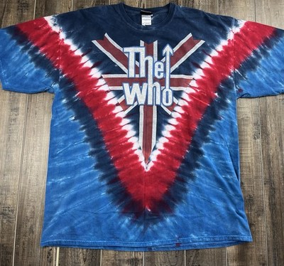 Vintage Liquid Blue The Who Long Live Rock Red and Blue Tie Dye Graphic Shirt 2X