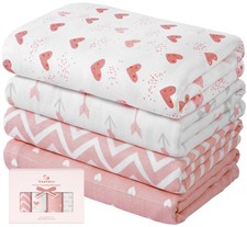Yoofoss Muslin Swaddle Blankets, Organic Baby Blankets, 47 x 47 Inches Receiv...