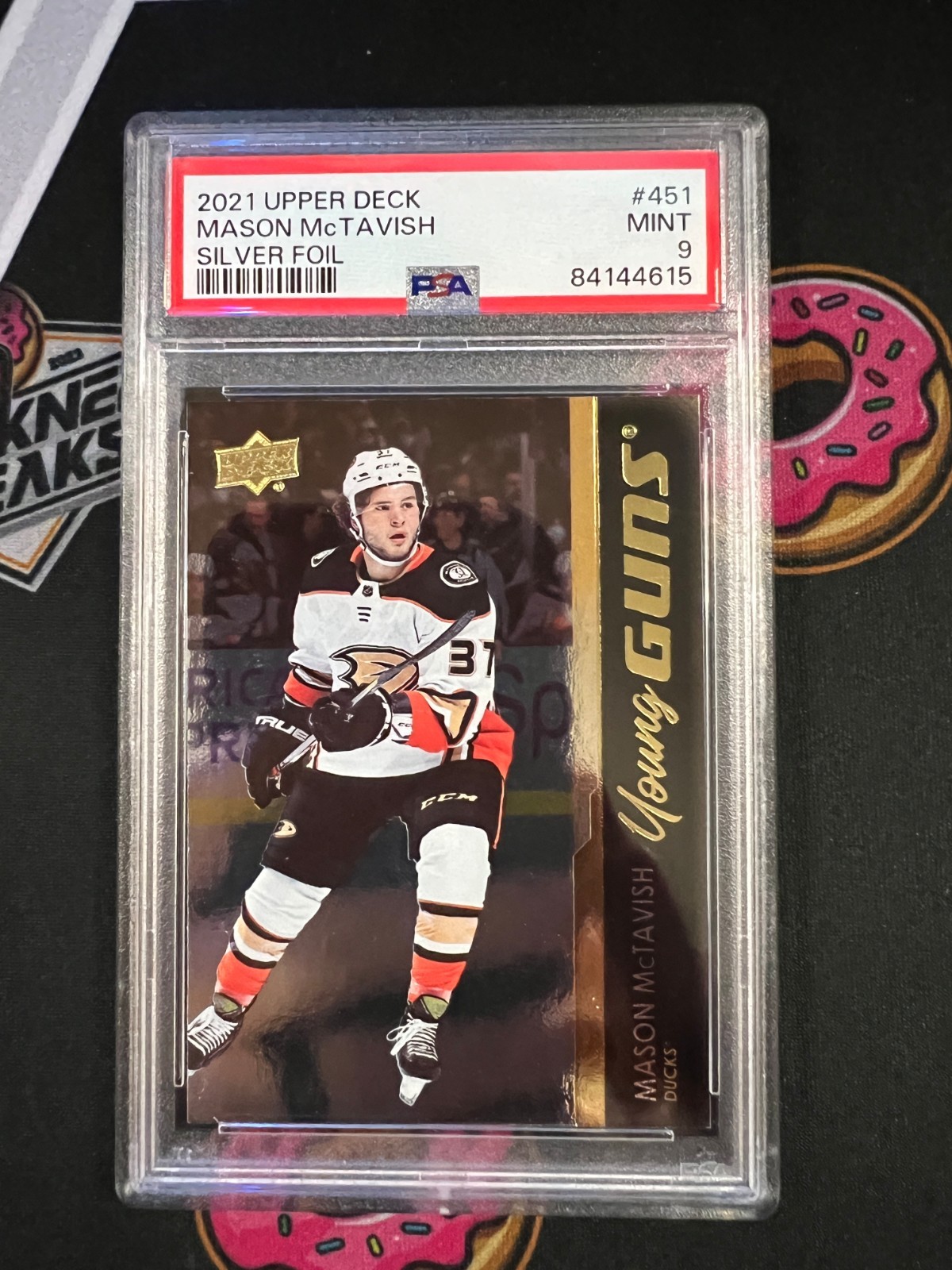 2021-22 Mason McTavish Upper Deck Young Guns SILVER FOIL Rookie RC #451 PSA 9