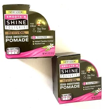 Smooth N Shine Straight Original Edge Smoothing Pomade 2oz Ea Strong Hold 2-PK