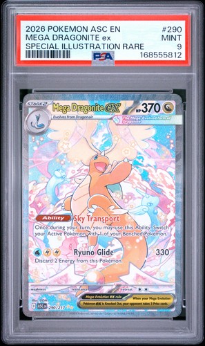 2026 POKEMON ASC EN-ASCENDED HEROES #290 MEGA DRAGONITE EX PSA 9