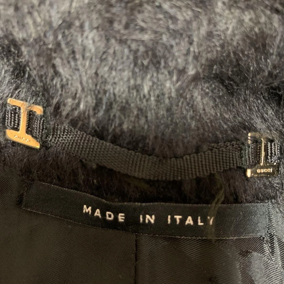 Gucci Alpaca Coat Women's 38 Black Luxury Unique Style Used Japan - Image 4 of 4