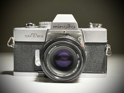 Minolta SRT 201 35mm Film Camera W/ Minolta MD 50mm 1:2 Lens- Parts Repair