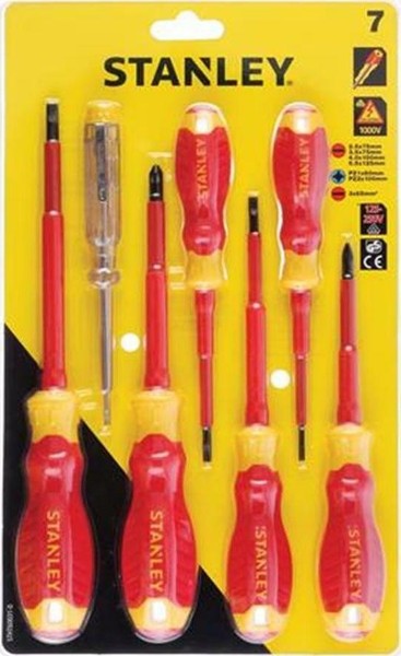 Stanley 7-Teiliges Vde-Schraubendreher-Set Pz2+Sl4+Tester-image