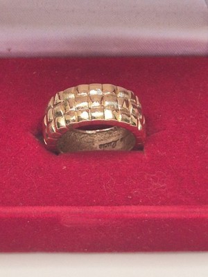Vintage Ring vergoldet geflochtenes Muster Größe 58 59 Camille Lucie