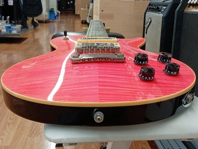 BURNY LSD-55N Les Paul type Pink burst Electric Guitar Used From