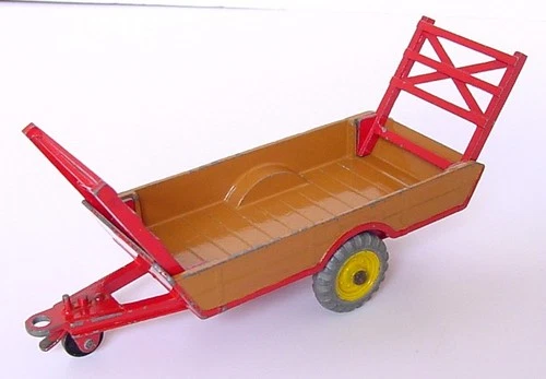1950s MECCANO DINKY 5.25" HALESOWEN FARM TRAILER NO. 27B RED DIECAST