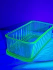 Vintage Anchor Hocking Uranium Depression Glass Refrigerator Dish  NO LID