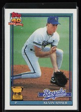 1991 Topps #454c Kevin Appier : A* on copyright line