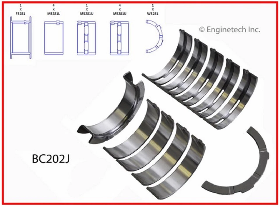 Ford 281 4.6L Mustang F150 SOHC DOHC 93 - 14 Enginetech haste e rolamentos principais  - Imagem 4 de 4