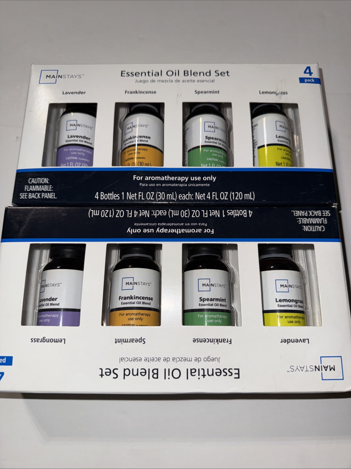 2-Pack Mainstays 4-Piece Essential Oil Set with Lavender Spearmint Lemongrass Frankincense  