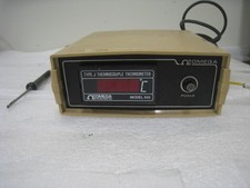 Omega Model 650 J type thermocouple thermometer with probe