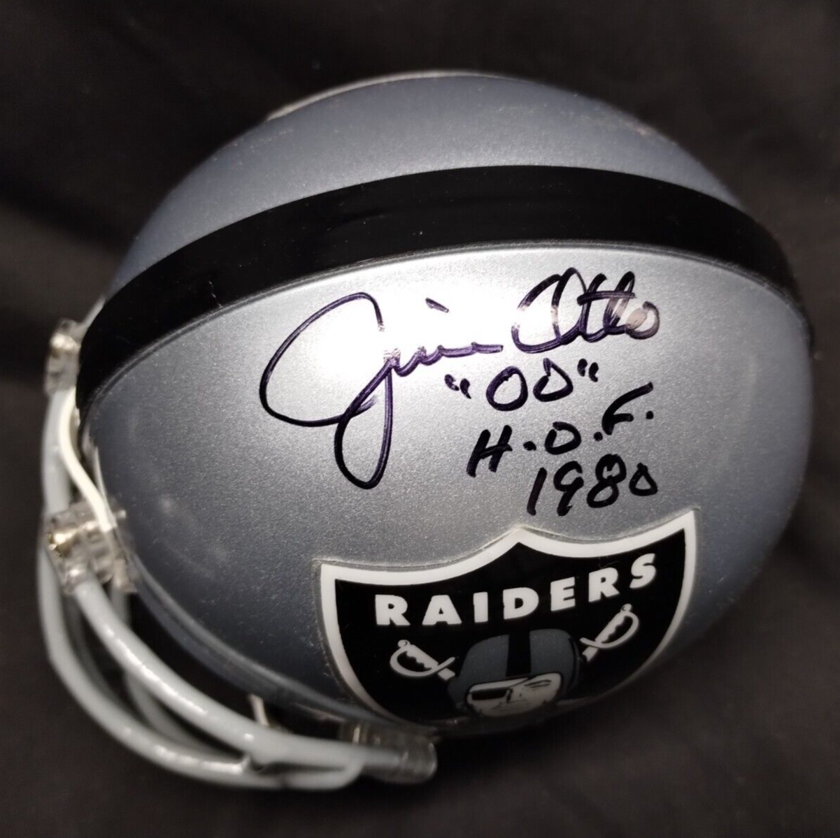 JIM OTTO Autographed Signed Oakland Raiders Mini Football Helmet Dbl Certified::Beckett # BN96392::RAIDERS 