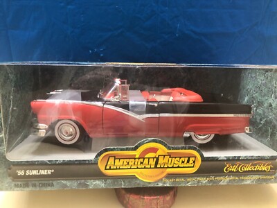1956フォードサンライナー　コンバーチブル 1/18 ERTL アーテル 1956 FORD SUNLINER FIESTA RED & BLACK 1/18 AMERICAN MUSCLE ERTL