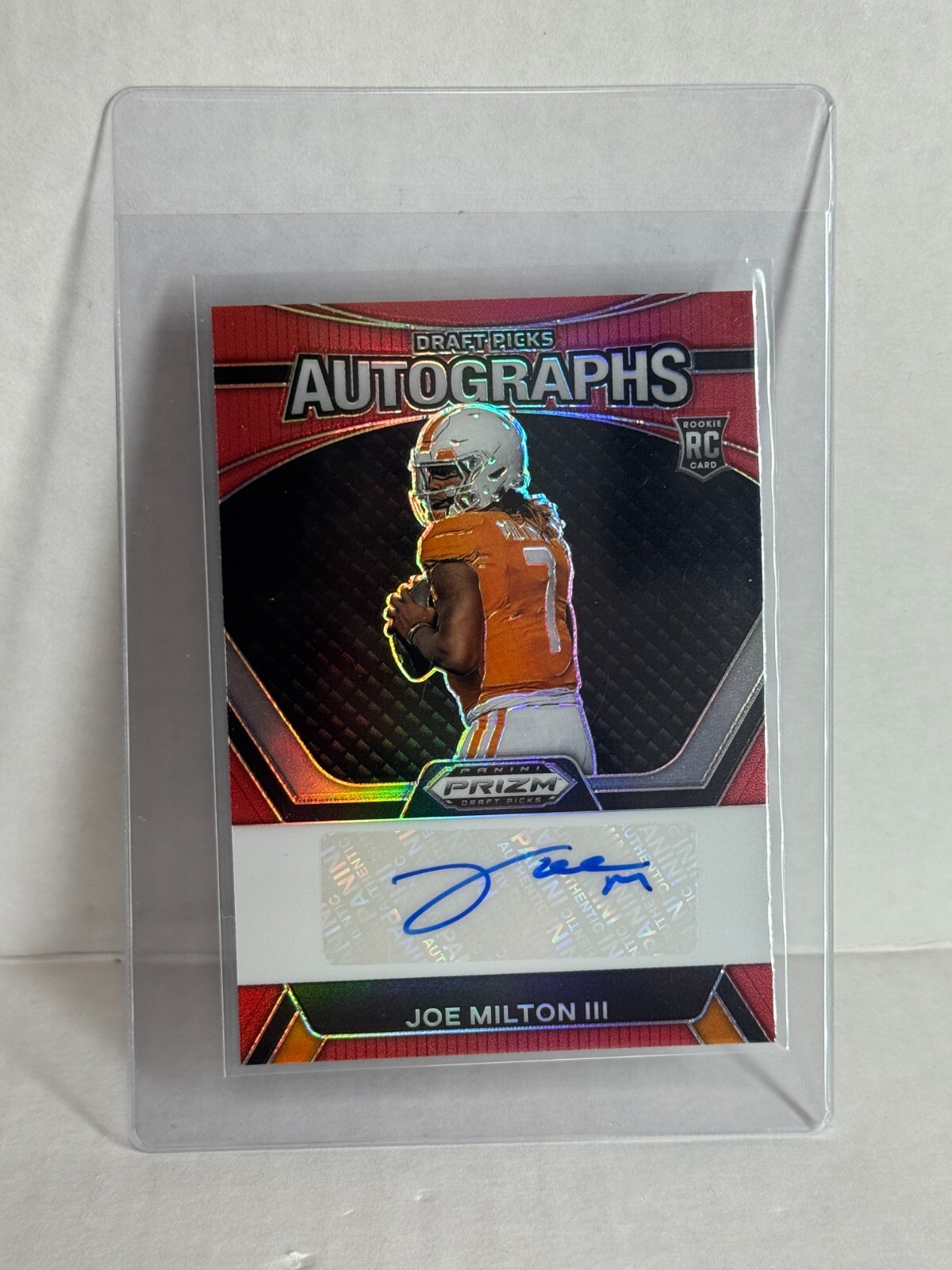 2024 Prizm Draft Picks JOE MILTON DRAFT PICKS AUTO RED PRIZM AUTO /199