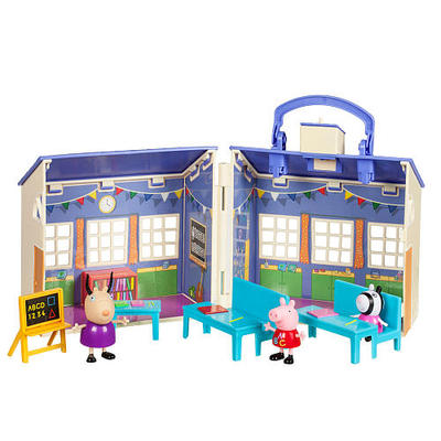 Peppa Pig School Playset Zoe Zebra Madame Gazelle Bell Carry-and-Go Fun Toy Set