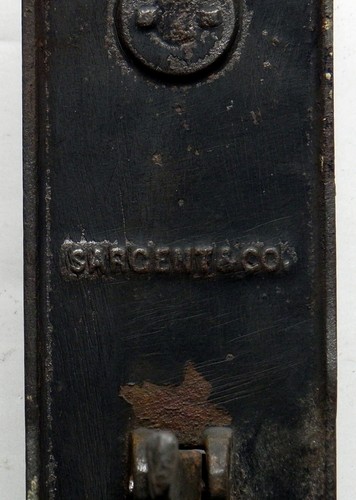 Antique 1880 Ornate Aesthetic Store Door Plate Thumb Latch & Pull Sargent & Co - Picture 9 of 9