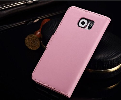 Genuine Leather Flip Wallet Case Card Cover For Samsung Galaxy S6 S7 S8 S9 Plus - Picture 22 of 26