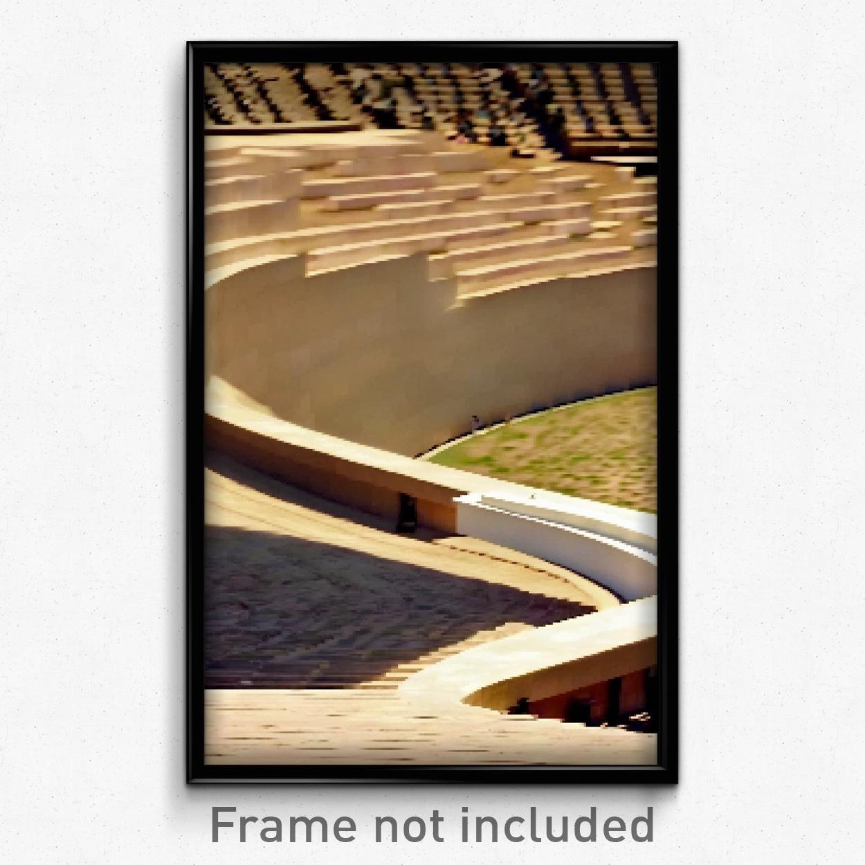 8-Bit Psychedelic Pixel Art Poster - Dry Amphitheatre Trippy Video Game Print